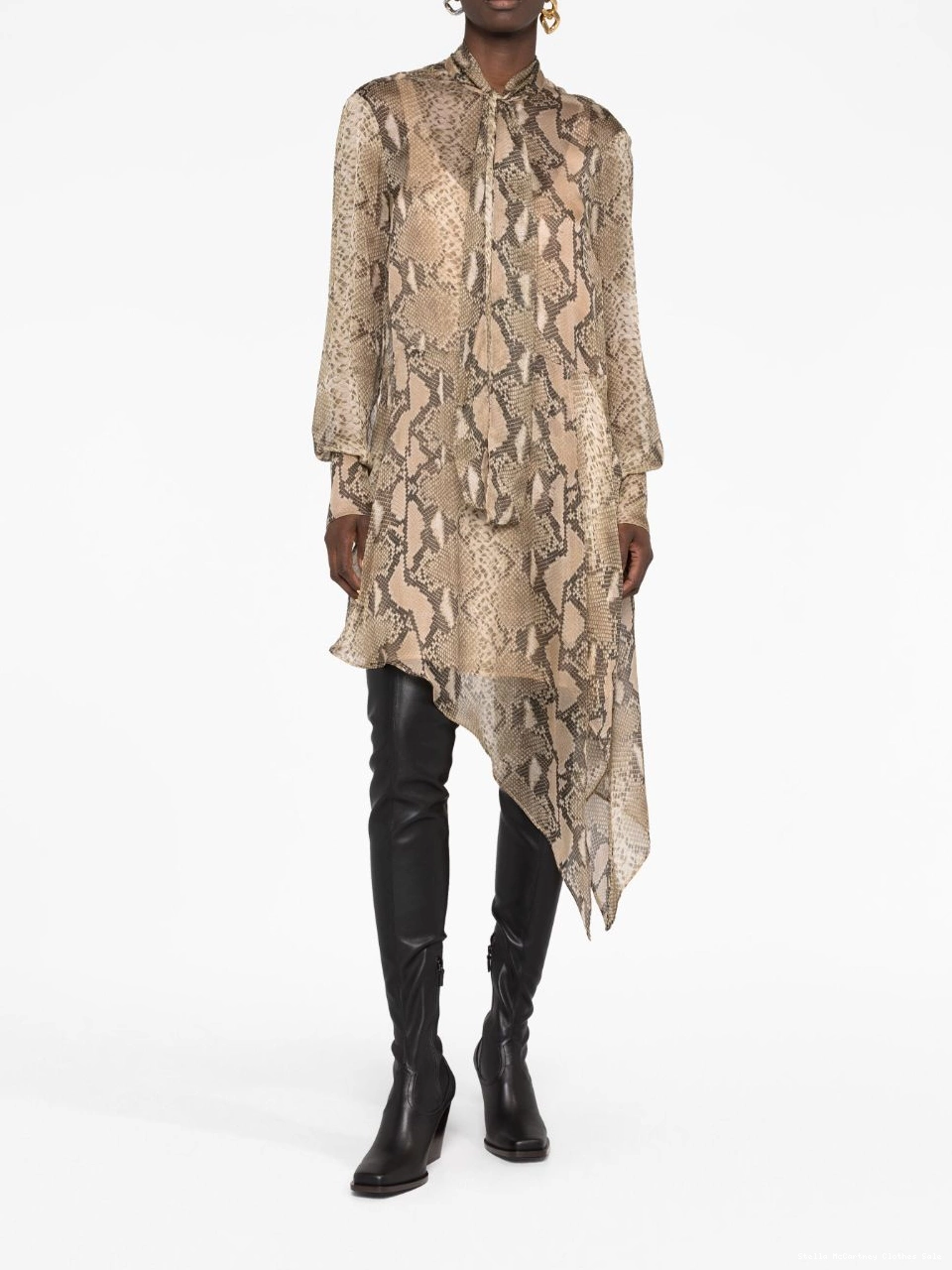 Affordable midi python-print Stella Women McCartney silk-chiffon dress 0710
